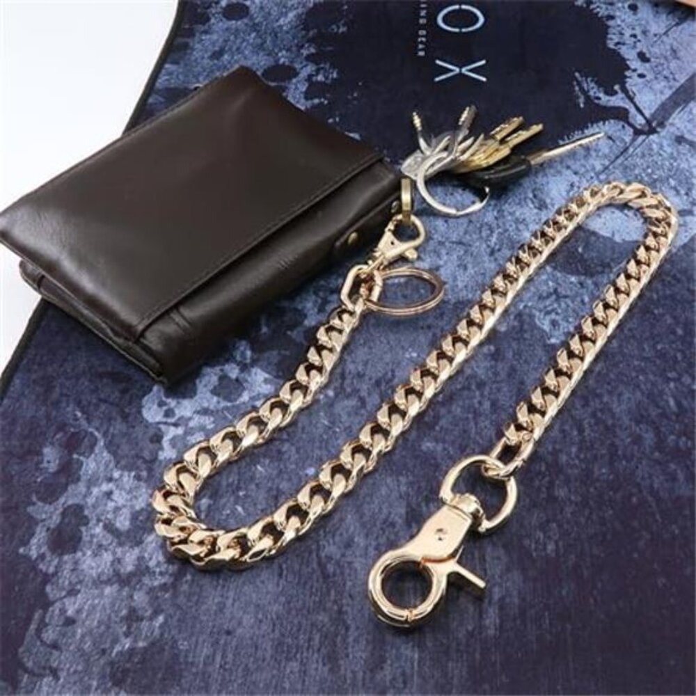 Men's Wallet Chain Biker Motorcycle Pants Jean Punk Long Key Chain - Picture 2 of 7